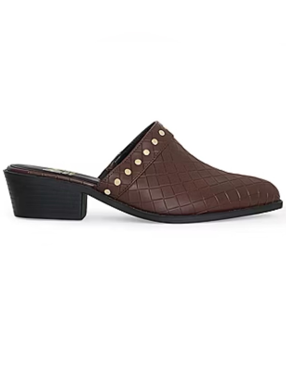 Rebecca Minkoff Barb Studded Croc-Embossed Mule | Dark Brown | Size 7 | NWT